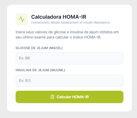Print de calculadora do HOMA-IR anacli